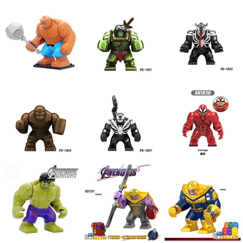 Marvel Superhero Mini Block Avengers Alliance Hulk Destroyer Spider Man Venom Puzzle Assembly Block Toy Children\'s Birthday Gift