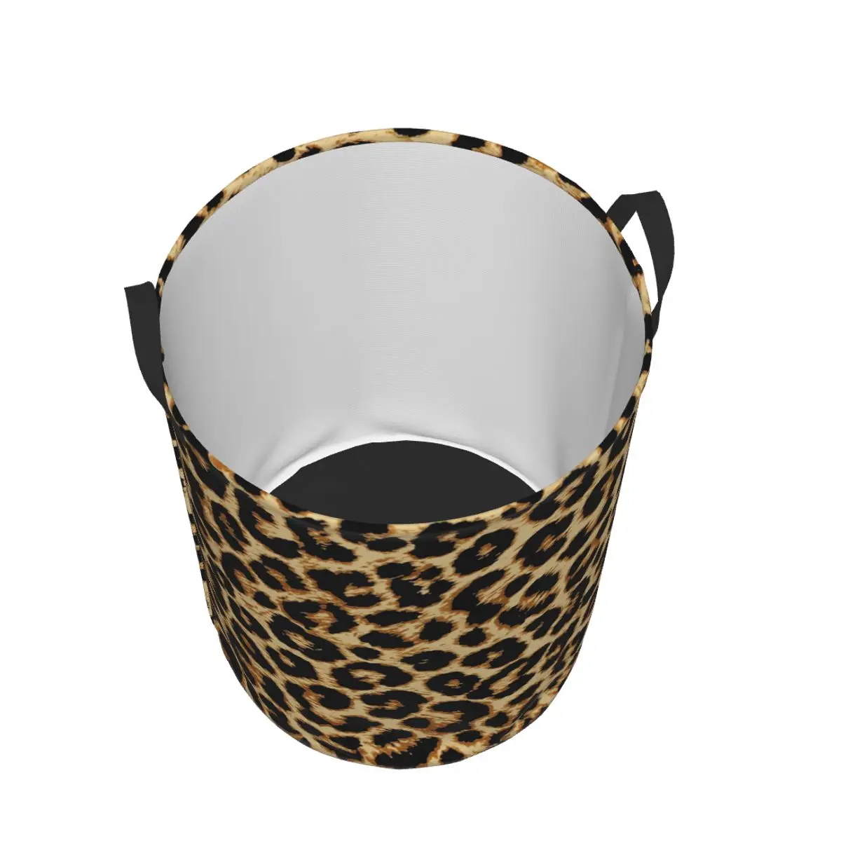 Custom Leopard Fur Skin Texture Laundry Hamper Large Storage Basket Tropical Wild Animal Girls Boys Toy Organizer