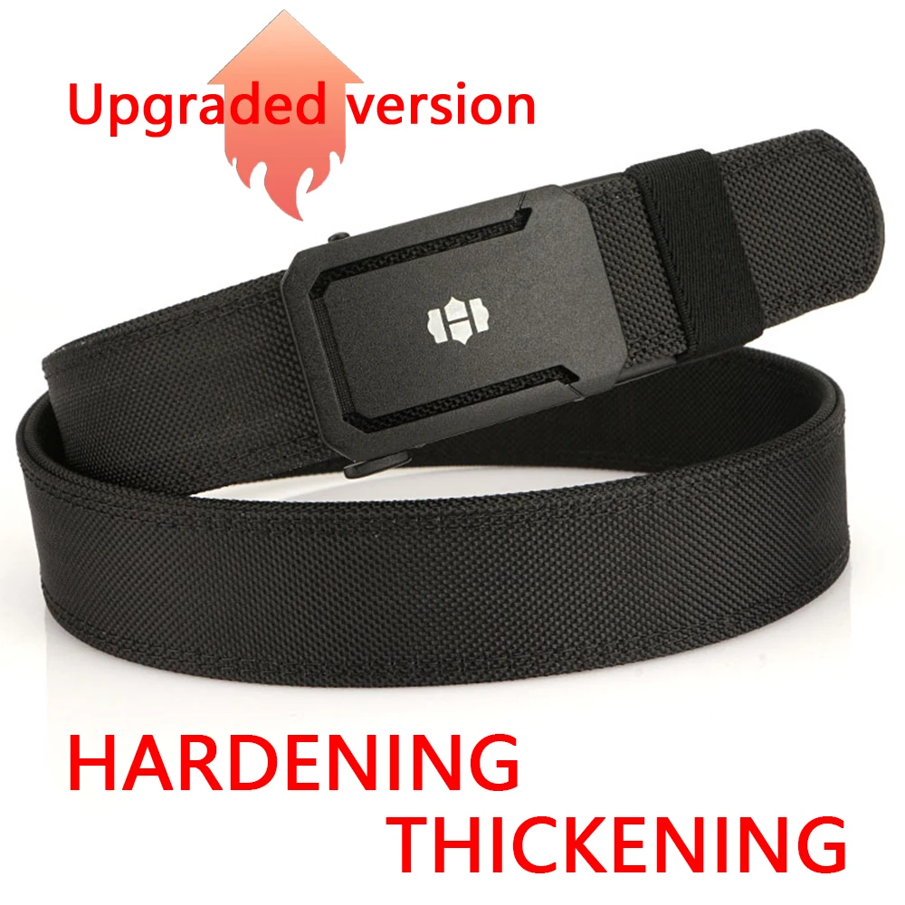 New Double layer thickening hardening Military Belt for Men Nylon Metal Automatic Buckle Belt Tactical Outdoor IPSC Accessories