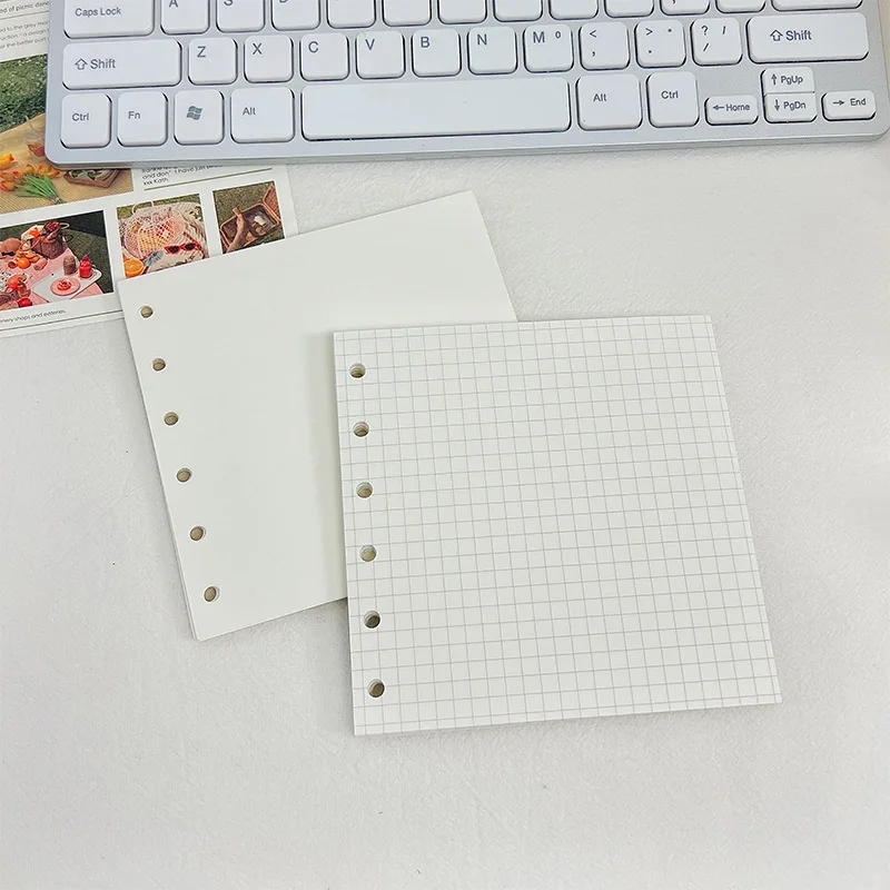 A7 Planer Square 6-hole Loose-leaf Notebook Refill Paper Loose-leaf Core DIY Writing Drawing Loose-leaf Book Inner Page Journal