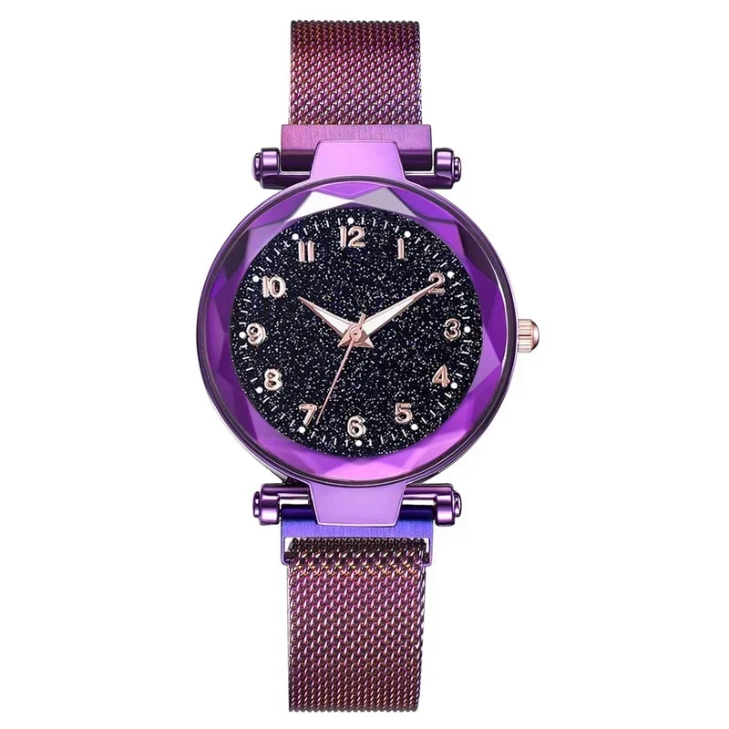 Relogio Feminino leuchtende Frauen Uhren Mode Sternen himmel Damen Quarzuhr Luxus Magnet netz weibliche Armbanduhr Geschenk