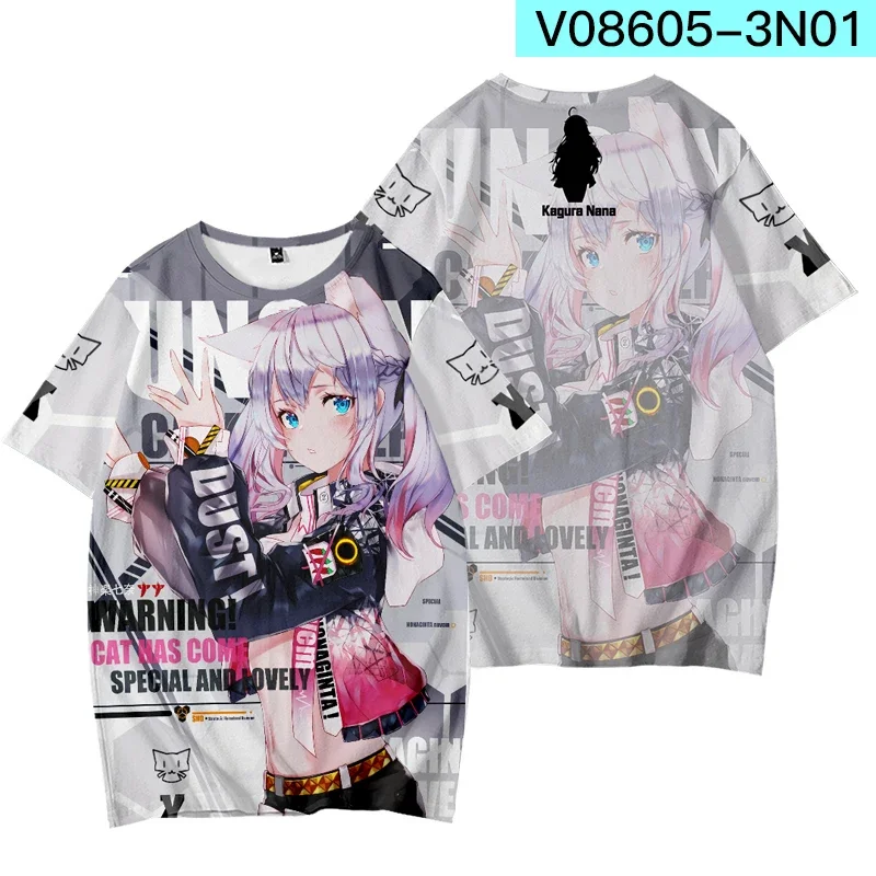 Hololive VTuber Nakiri 3D Print T-shirts Ayame Shirakami Fubuki Men Kids Short Sleeve Anime Harajuku Kids O-neck T-shirt 100-6XL