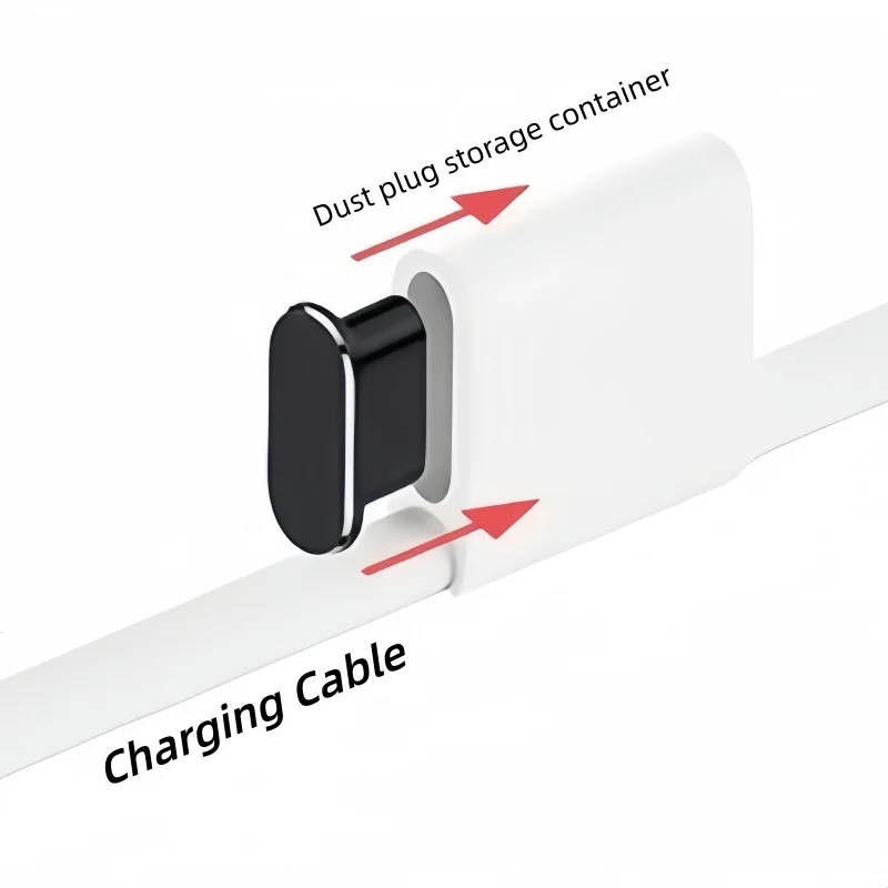 قابس غبار معدني لهاتف آيفون 17 برو ماكس 16 15 سلسلة هاتف من النوع C أغطية حماية لمنفذ الشحن مع حاوية تخزين