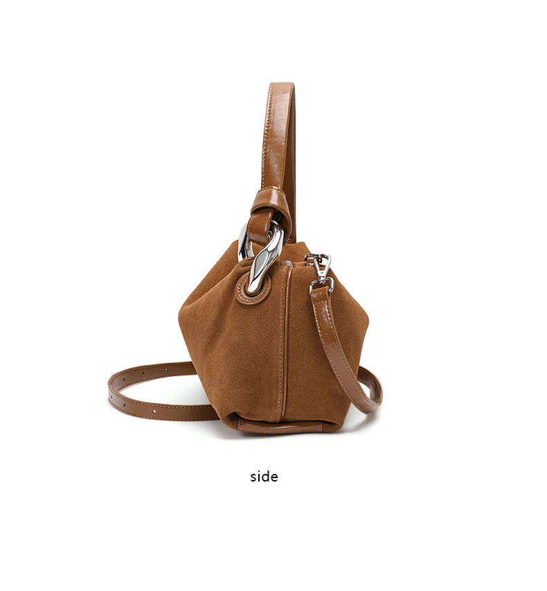 Aidanni Vintage Matte Cowhide Pillow Bag, Damenhandtasche, große Pendler-Schulter- und Umhängetasche, strukturierte Damentasche – Detail 11