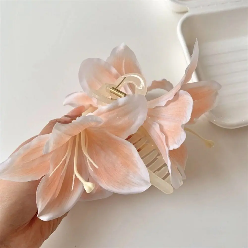 New Purple Lily Flower Hair Shark Clip Super Fairy Plastic Hair Clips Hair Accessories — zdjęcie 7