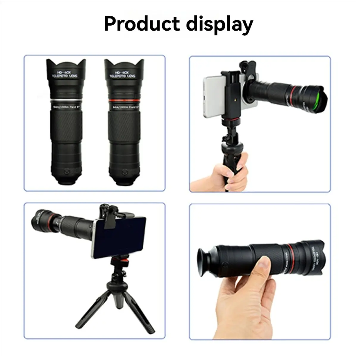 ♬◤Popular Style  ◥40X Zoom Telephoto Lens with Tripod for Smartphones Ideal for Hiking Camping Wildlife Observation & Moon Photo