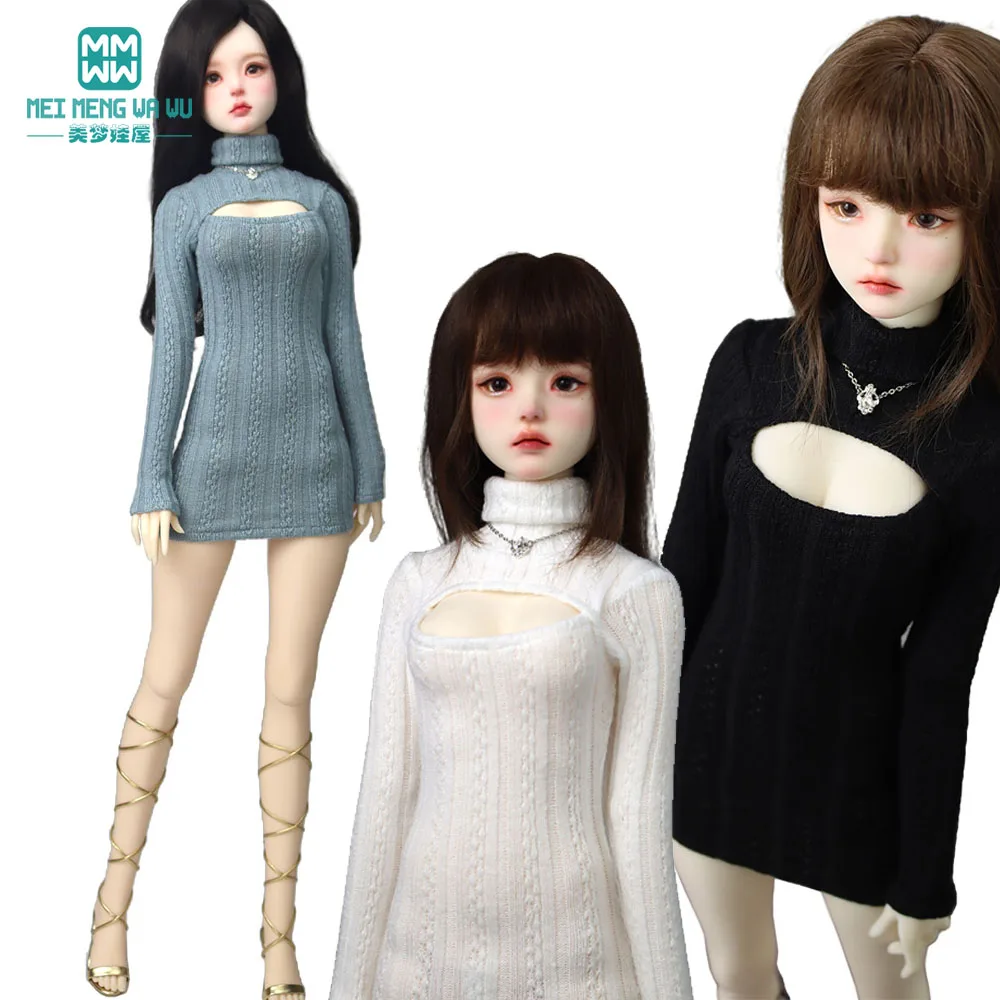 

BJD Doll Clothes for 1/4 1/3 MSD SD DD Toys Ball Jointed Fashion Fashion turtleneck sweater dress pink, black, gray Girl Gift