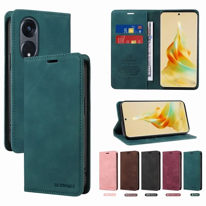 Leather Case For OPPO Reno 8T 10 Pro Plus 5F 5z 6z 7z 8z 5 6 7 Lite A7 A5 AX5S A12 A12s A11k A11 A5 A9 2020 Wallet Flip Cover