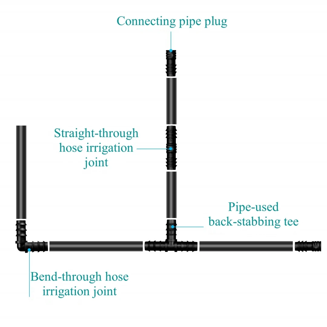 점적 관개 피팅 키트 16MM 튜빙 세트 엘보 엔드 캡 플러그 점적 관개 바브 커넥터 (점적 스프링클러 시스템용)
