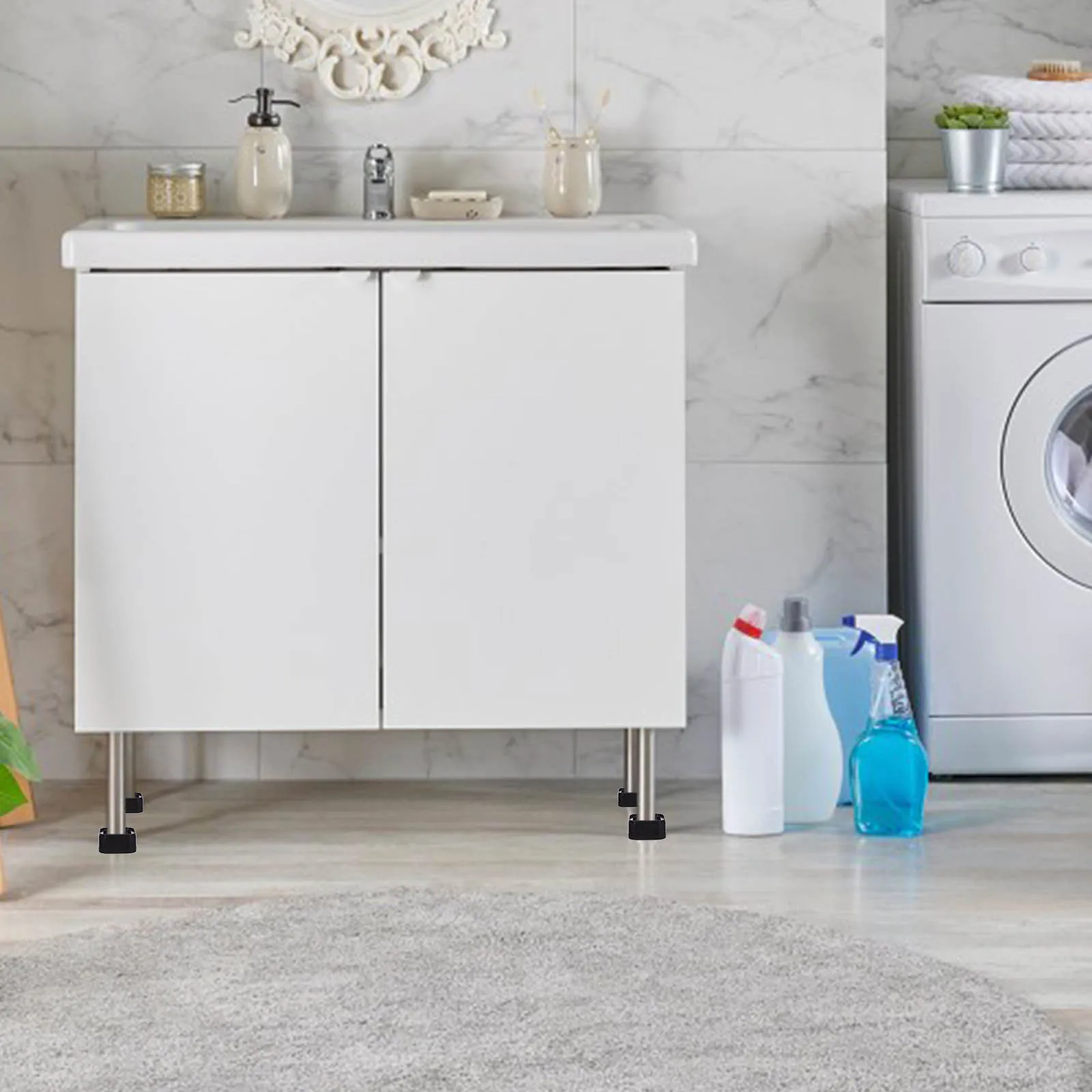 

4Pcs Anti Skid Washing Machine Foot Pads Anti Vibration Stabilizer Pads for Washer Dryer Furniture Legs Floor Protection