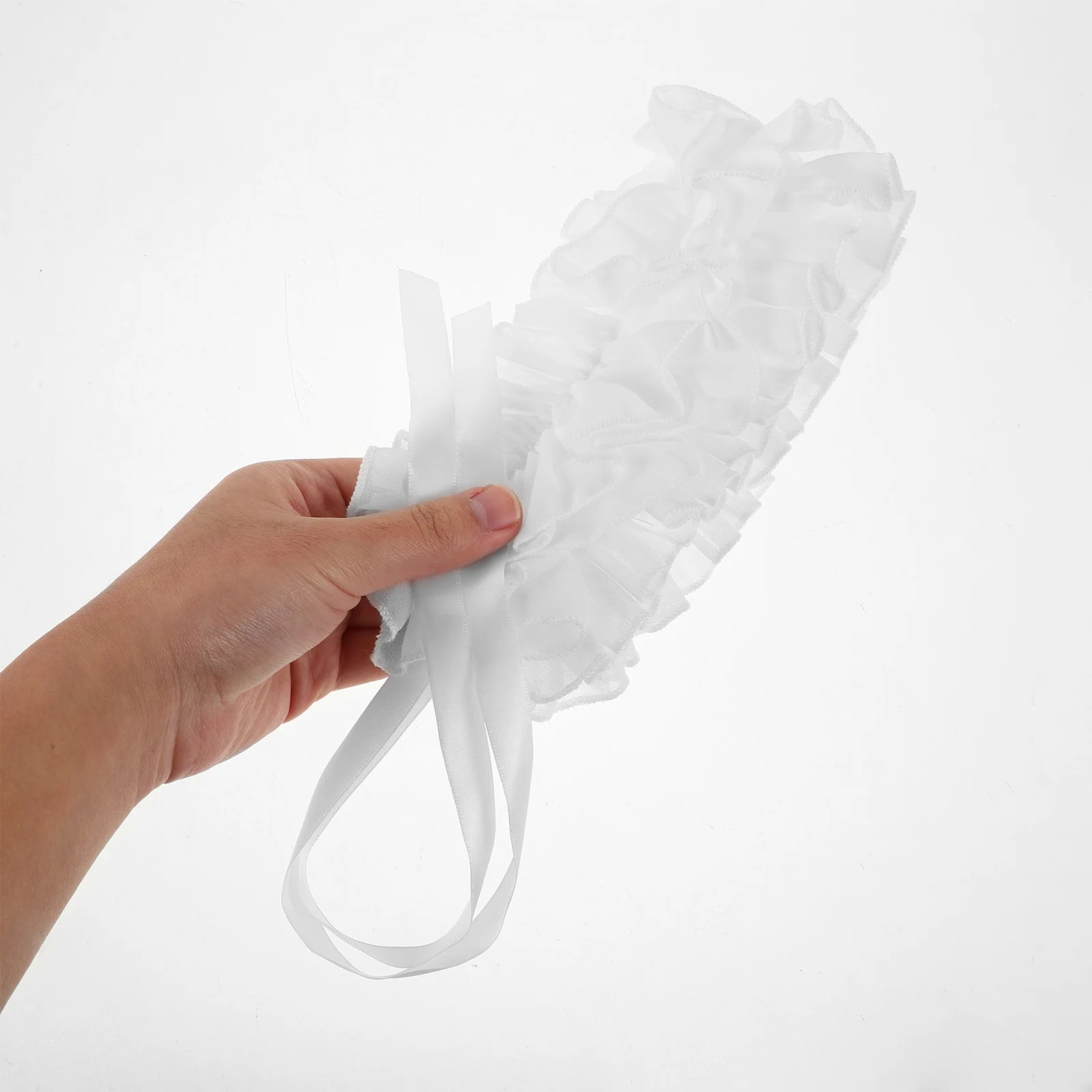 طوق مزيف مكشكش أنيق للنساء من الشيفون قابل للفصل، إكسسوار ديكور ملابس أنيقة لأداء التنكرية