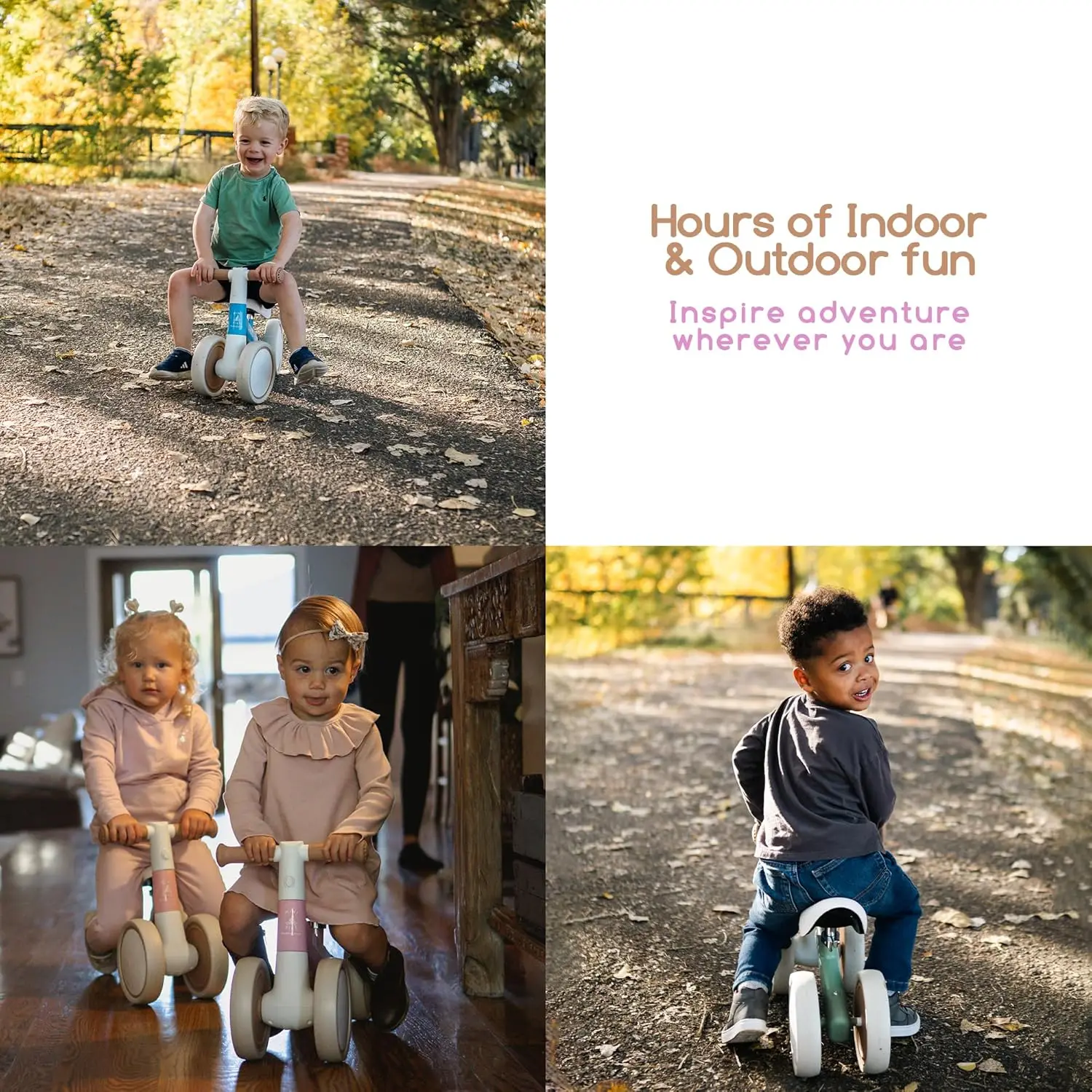 Customized Baby Balance Bike for 1-Year-Old | Lightweight and Safe - No Sharp Edges | Silent Wheels for Smooth & Quiet Rides | E