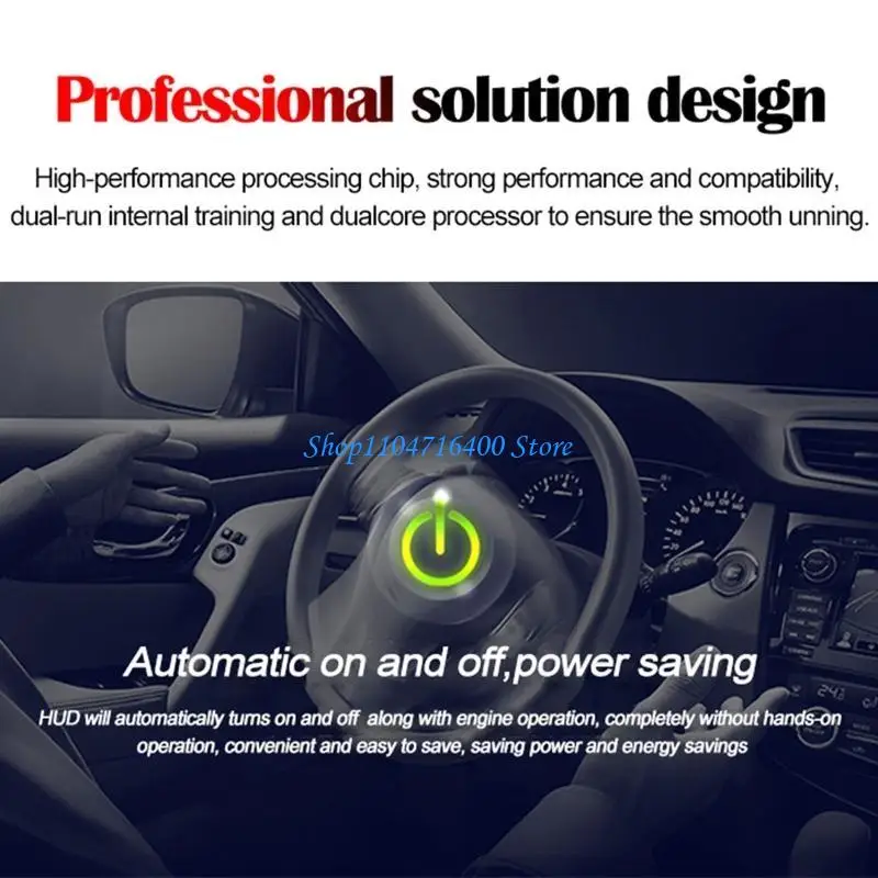 

y1gd Universal HUD Projector OBD2 Speedometer Overspeed Warning Windshield Projector