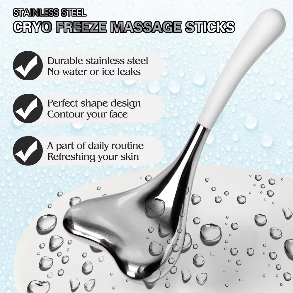 أدوات العناية ببشرة الوجه من آيس جلوبز للنساء، عيون الوجه، من الفولاذ المقاوم للصدأ، أدوات تدليك لتجميل الوجه، هدية عيد ميلاد