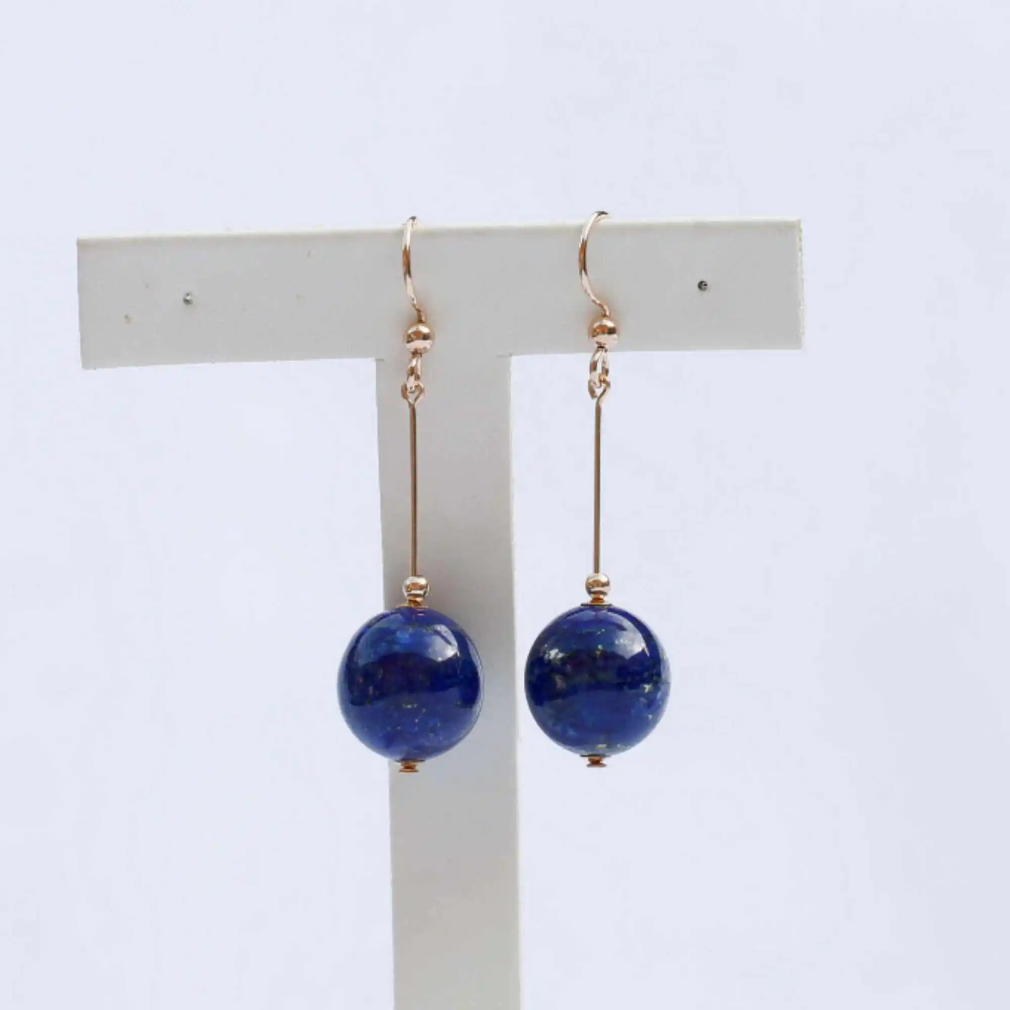 

Nice elegant big 12mm lapis lazuli 14K Gold Filled Earrings Fashion Diy Christmas Beautiful Freshwater Jewelry VALENTINE'S DAY