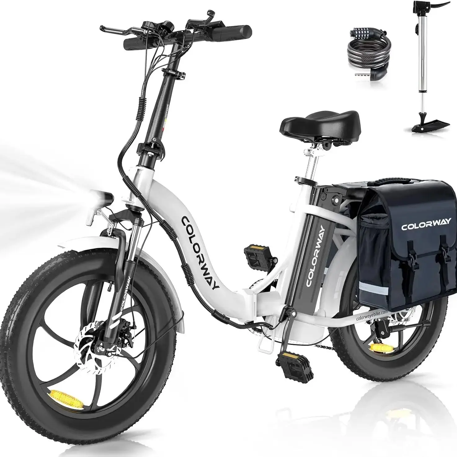 AliExpress COLORWAY 20'' Electric Bike, Folding EBike with 36V 15Ah Removable Battery, 7-Speed,with 250W Motor,