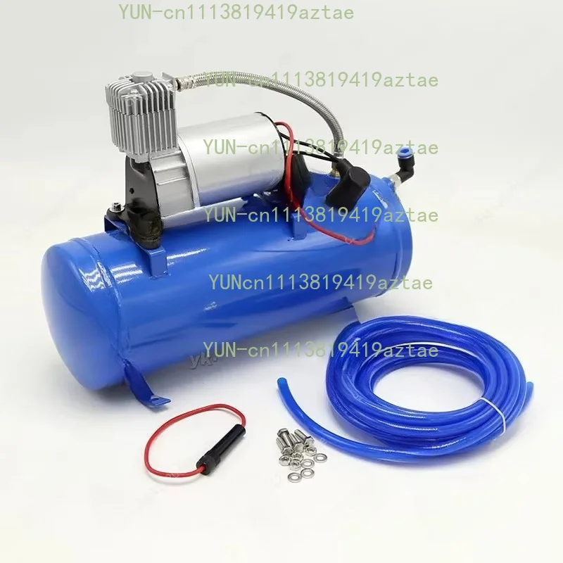 Useful 120PSI-150PSI 12V Tyre Inflator Pump Compressor With 6L Tank For Truck RV Train Air Horn 500Cm/16.4Ft Hose