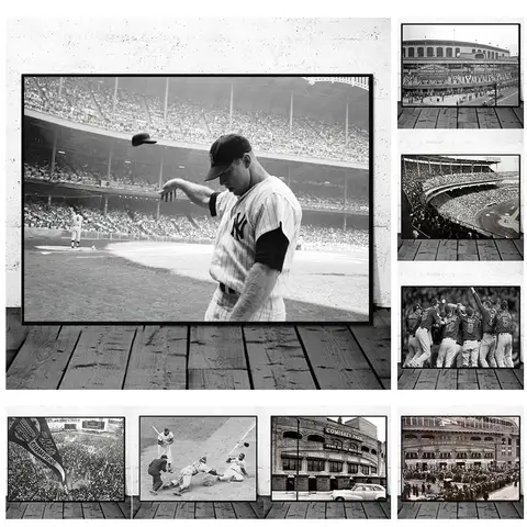 Vintage Baseball Poster, Comiskey Park Chicago White Sox Stadion, Shea-Stadion, klassische Baseball-Kunst, Sport liebhaber Wand kunst