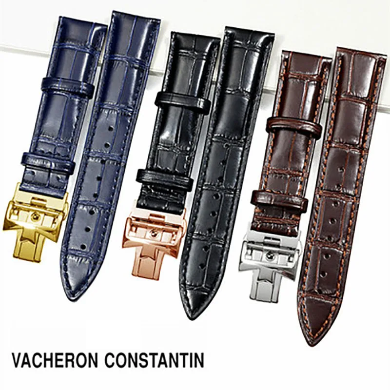 Leather strap for compatible for  VC Vacheron leather strap Constantin watch strap men\'s strap  accessories  19 20 22mm