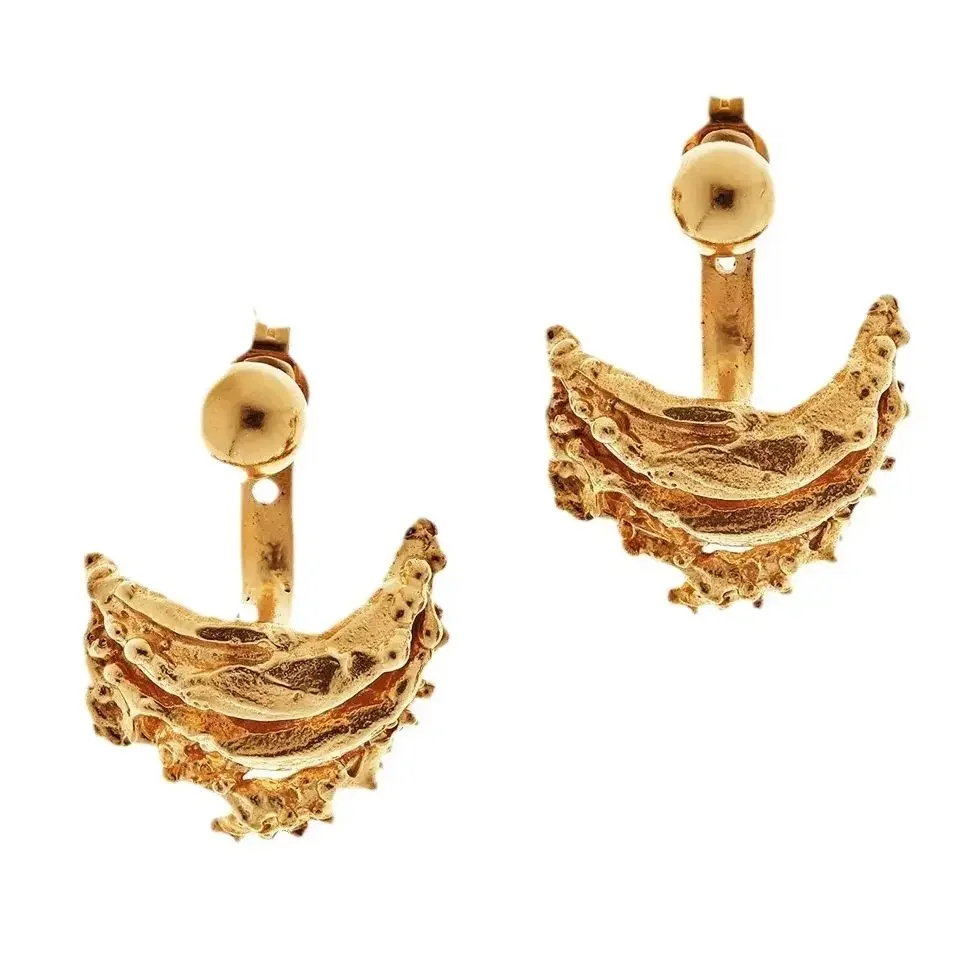 

Retro Semi Circular Curved Irregular 18K Gold Plated Detachable Earring Women Fashion Jewelry Trend