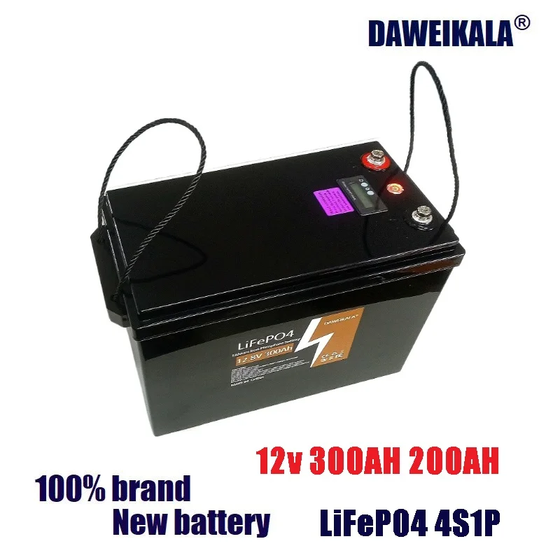12V200AH300AHLIFEPO4 배터리 팩 리튬 인산철 전기 해양 태양광 시스템 야외 전원 공급 장치, 연결 불가