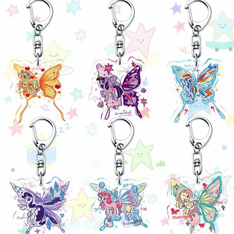 

My Little Pony Rainbow Dash Cute Cartoon Key Chain Creative Anime Doll Bag Hanging Accessories Kids Love Birthday Gifts