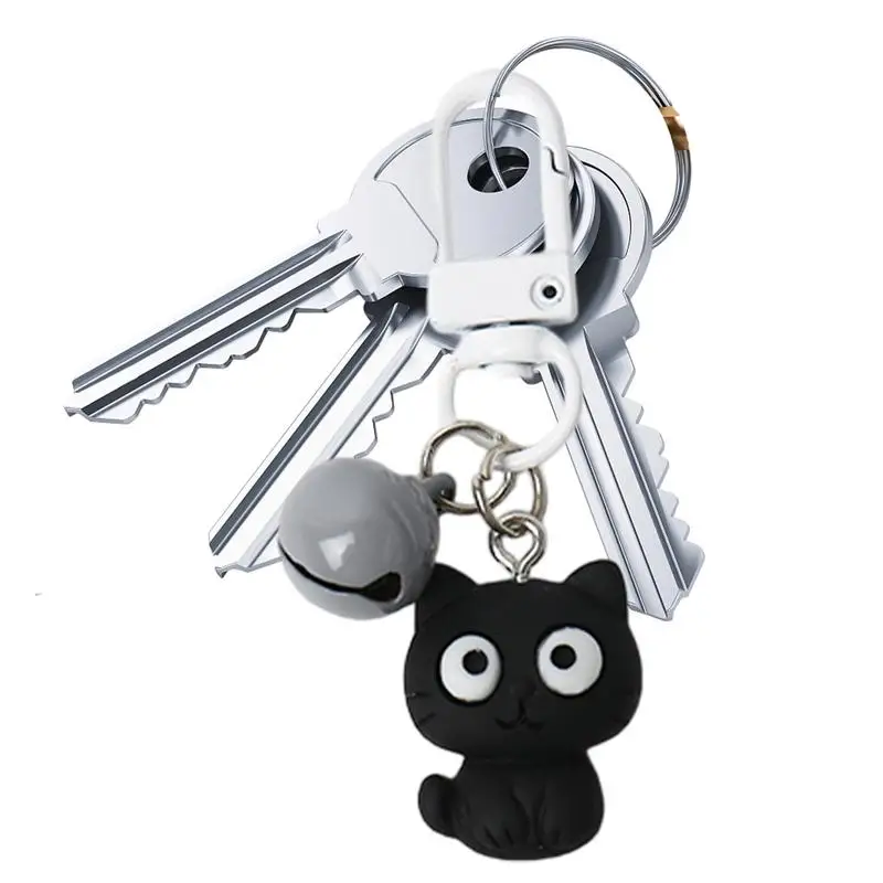 Cat Key Rings for Car Keys Black/White Cat Keychain Charm Keyring Pendant Eye-Catching Versatile Bag Pendants for School Bags