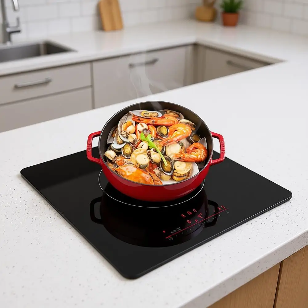 

Силиконовый защитный коврик для индукционной плиты 20,4 x 30,7 см, термостойкий, совместим с функцией Power Boost, предотвращает скольжение посуды