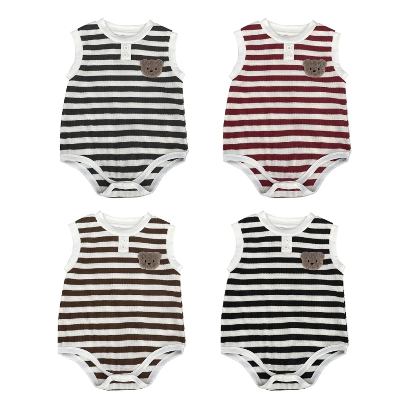 

Sleeveless O-neck Bodysuit Cotton Playsuit Outfits Summer Clothes Shower Gift