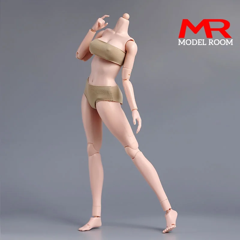 1/6 Maßstab Weiblicher Weißer Weizenfarbener Körper mit Flexiblen Gelenken, 12" Kleine, Mittlere, Große Brust Actionfigur-Puppe, Passend für 1:6 Kopfskulptur – Detail 8