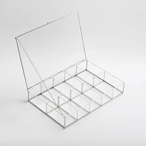 Hand Crea Designs Silver Silver Softcover 10 Compartments Jewelry Accessory Chocolate Box 30 X20X6CM