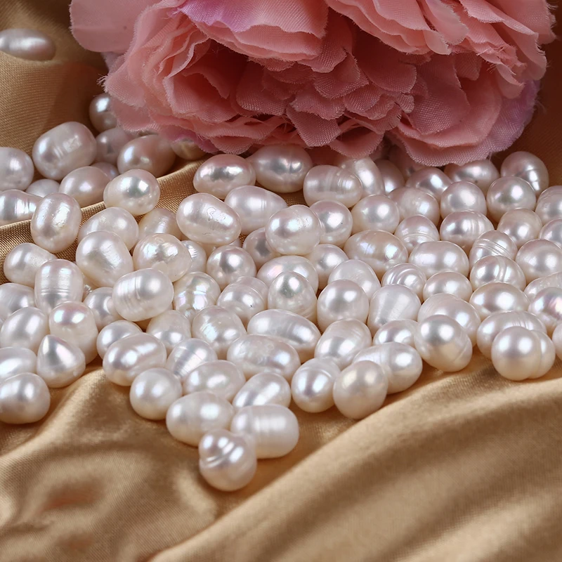 8-9mm White Natural Loose Real Freshwater Rice Pearl Beads