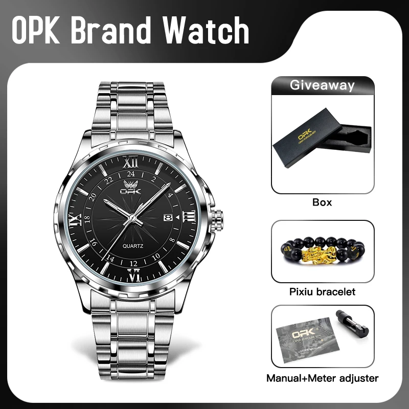 

OPK 6003 Mens Watch Original Watches For Men Multifunctional Chronograph Quartz Wristwatch Waterproof Luminous Mens Gift Reloj