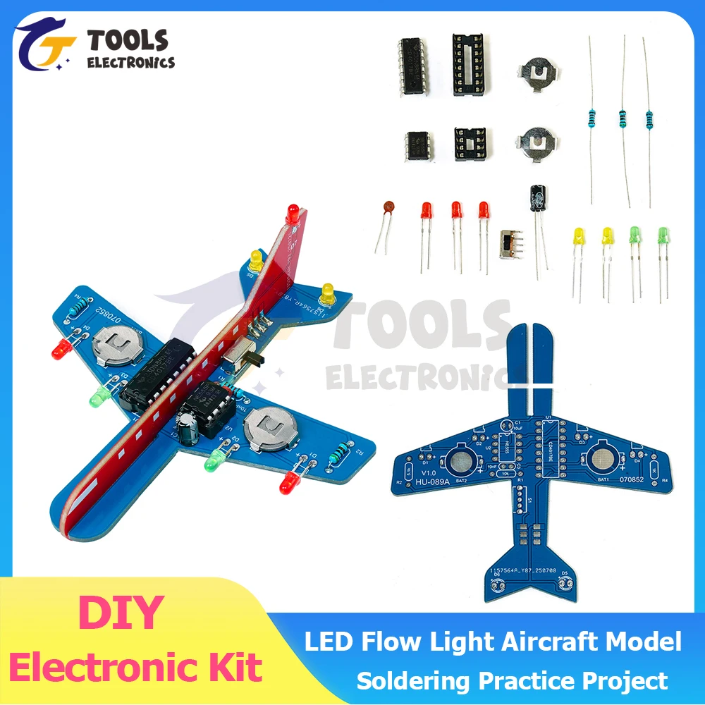 LED تدفق ضوء نموذج طائرة لتقوم بها بنفسك عدة إلكترونية الجذعية التعليم لحام ممارسة مشروع هواية المبتدئين