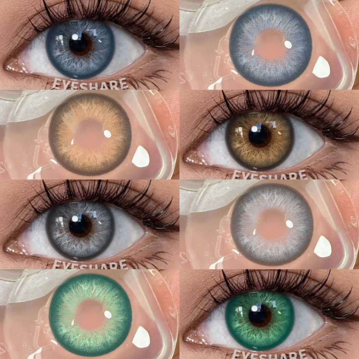 EYESHARE Natürliche Farbkontaktlinsen für Augen, Grau, Beauty Pupils, Jahreslinsen, Modische Braune Weiche Linsen für Tägliches Make-up, Blaue Augenlinsen