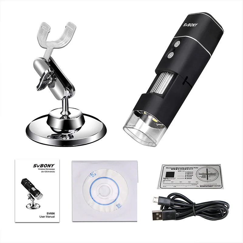 SVBONY SV606 Digital Microscope 50-1000x,Wireless Microscope for Phone,Compatible with Android,iOS Smartphone or Tablet,Windows