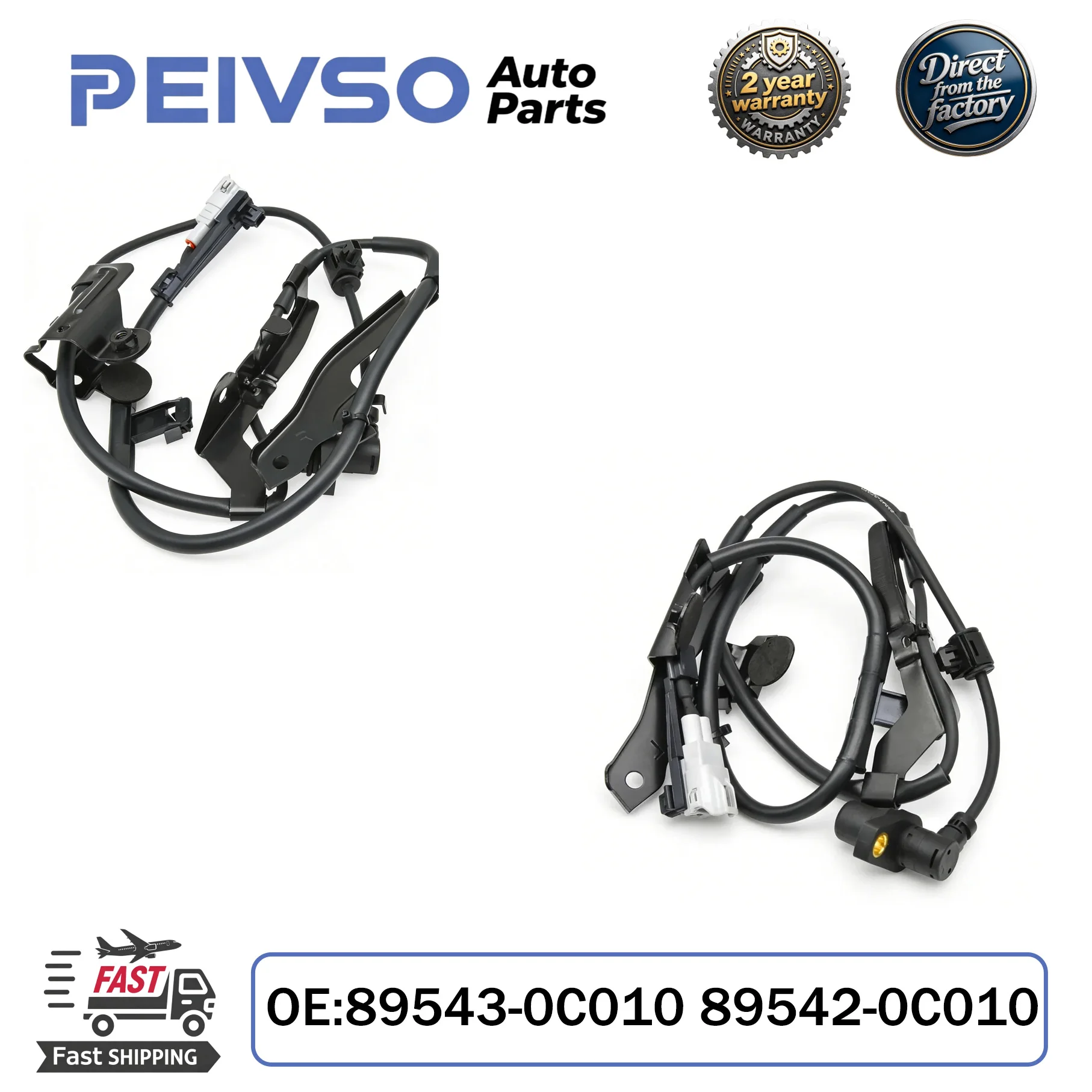 

PEIVSO 89543-0C010 89542-0C010 Front LH/RH ABS Wheel Speed Sensor For Toyota Sequoia K3 K4 2000-2007 Tundra XK30 XK40 1999-2006