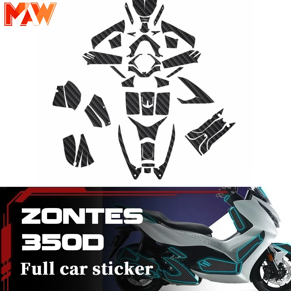 

For ZONTES 350D Motorcycle Sticker Carbon Fiber Protective Decal Motorcycle Body Anti-slip Decal ZONTES 350d