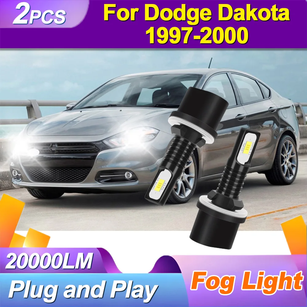 

2 шт. супер яркие 20000LM светодиодные автомобильные противотуманные фары Canbus без ошибок 6000K белые автоматические противотуманные фары 12 В для Dodge Dakota 1997-2000 1998