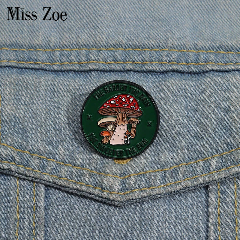 Cartoon Mushroom The Harder The Rain The Sweeter The Sun Enamel Pin Brooch Plant Badge Pins Bag Clothes Cartoon Jewelry Gift