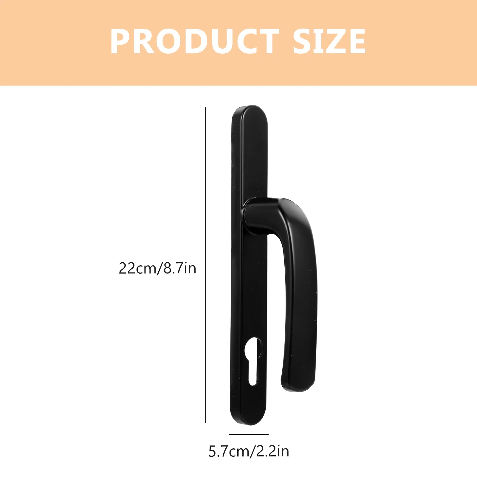 Angoily 1 زوج قفل الباب مقبض الذاتي قفل بوابة مزلاج سلسلة مع مقبض الجرس سبائك الألومنيوم الأسود #4