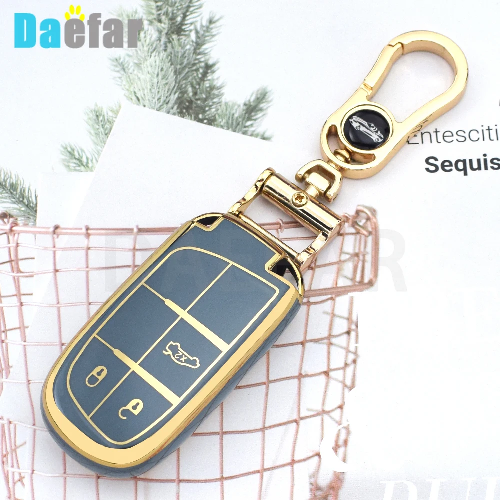 For Jeep Compass Wrangler Renegade Grand Cherokee for Chrysler 300C Dodge Ram Charger 1500 Soft TPU Car Key Cover Case