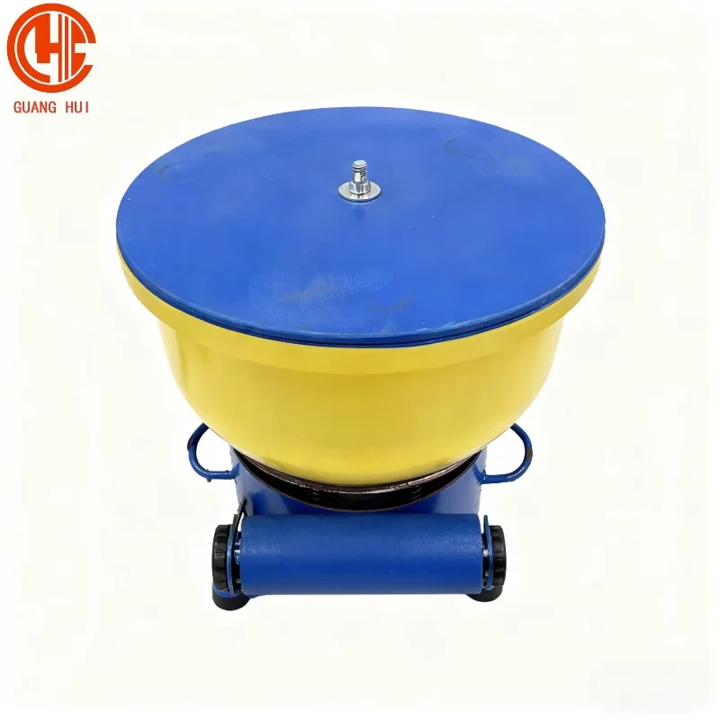 【New】14in Small Yellow-blue Vibrating Tumbler Barrel Polisher Vibratory Tumbling Metal Polishing with Motor Core Component