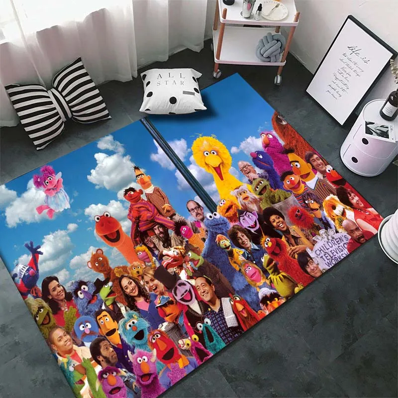 15 Size TV Show Sesame-Street Cartoon Rug Carpet for Living Room Bedroom Sofa Doormat Home Decor, Kid Play Non-slip Floor Mat