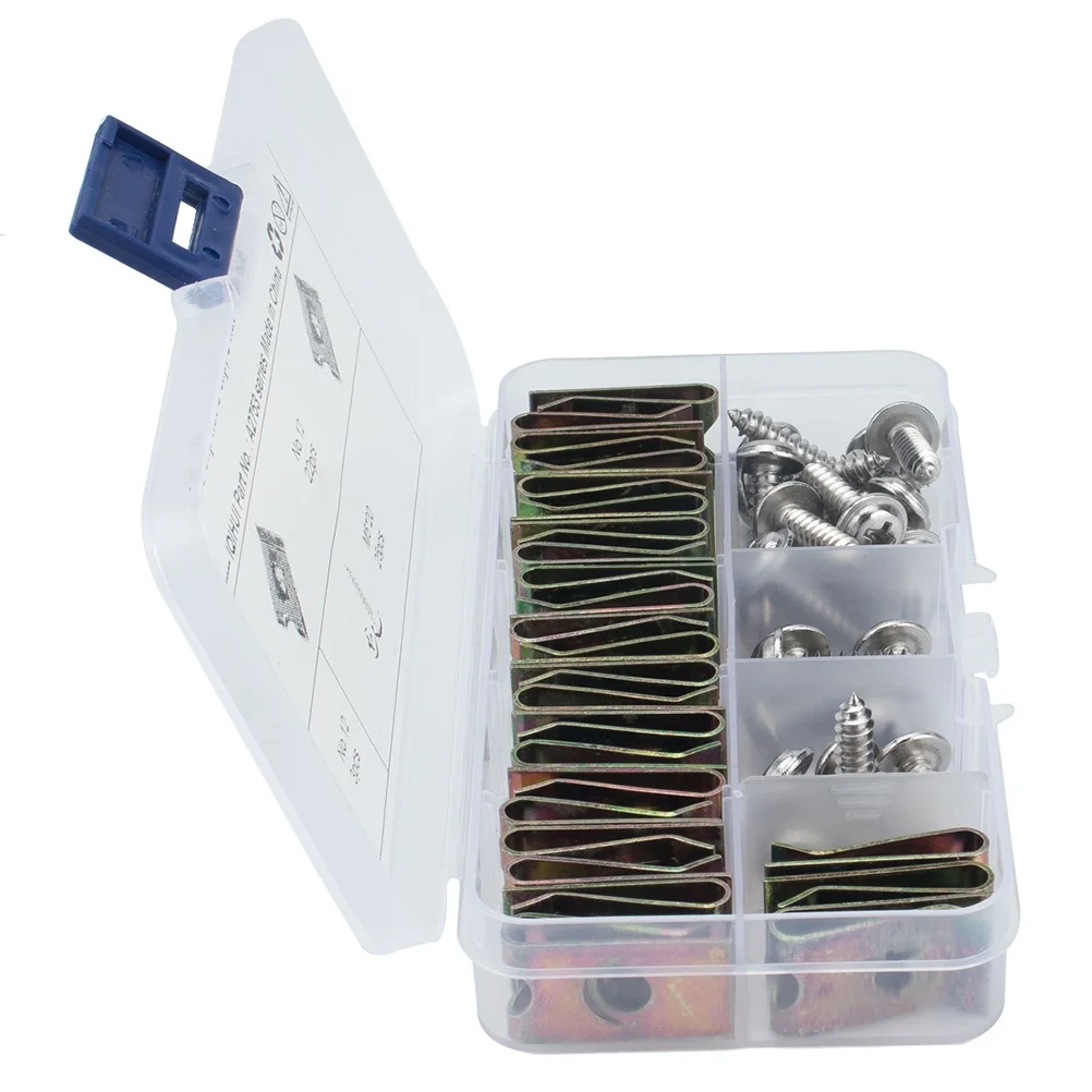 

50pcs Galvanized U-Shaped Screws Motorcycle U Nut Fastener Spire Self Tapping Nut Panel Bumper Wire Cable Clip Engine