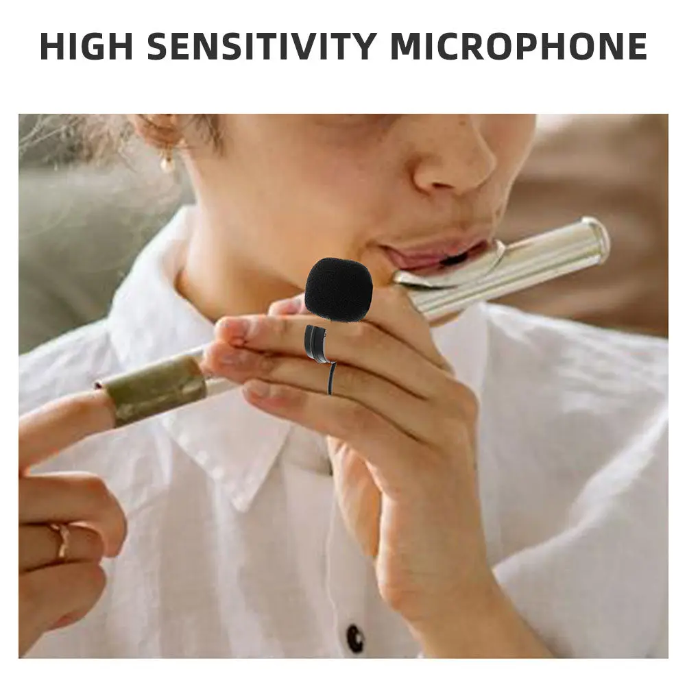 1.5m Harmonica Microphone Clip on Type High Fidelity Audio Enhancer for Musical Instruments Live Sound Amplification System