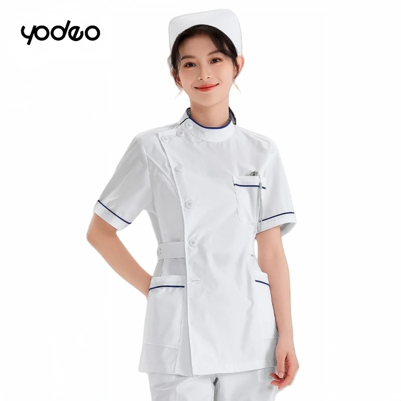 Autumn and winter nurse uniform split set white doll collar short/long sleeved Beauty salon hospital workwear medical gowns