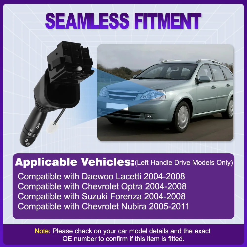 

96392862, 509322-1000 7 Pins Turn Signal Headlight Column Switch For Daewoo Lacetti Chevrolet Optra Nubira Suzuki Forenza