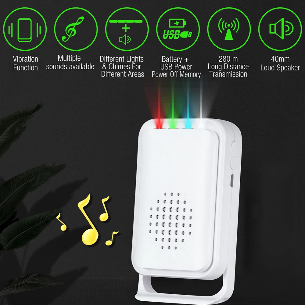 Wsdcam 30 Ringtones Shop Store Home Security Welcome Chime Wireless Infrared IR Motion Door Bell Sensor Alarm Entry Doorbell