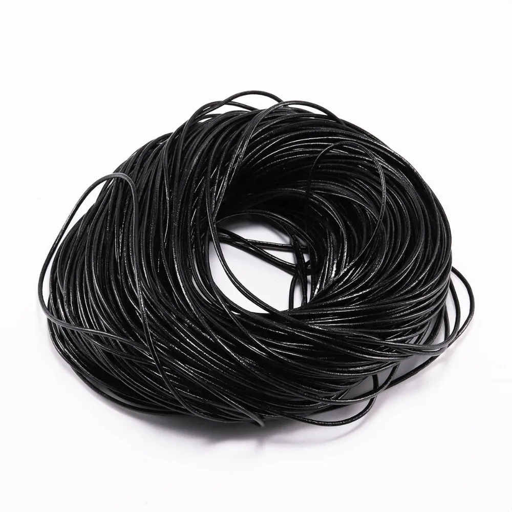Retro Genuine Cow Leather Cord Round 1-6mm Bracelet Findings Rope Wax Rope String 2/5 Meters Accessories DIY Jewelry Making